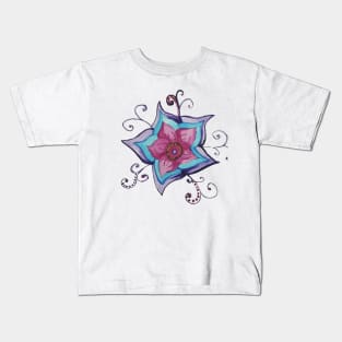 Watercolor Whimsy Flower Graphic Design Kids T-Shirt